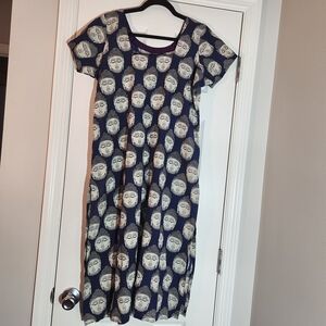 Handmade Buddah Print NavyTunic Womens M